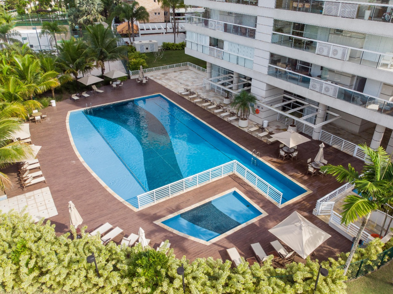 Deck de piscina — vista aérea